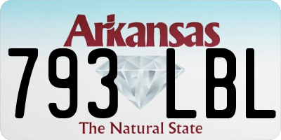 AR license plate 793LBL