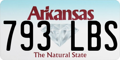 AR license plate 793LBS
