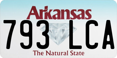 AR license plate 793LCA