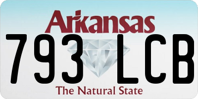AR license plate 793LCB