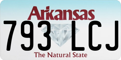 AR license plate 793LCJ