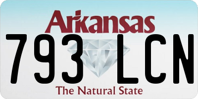 AR license plate 793LCN