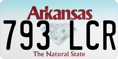 AR license plate 793LCR