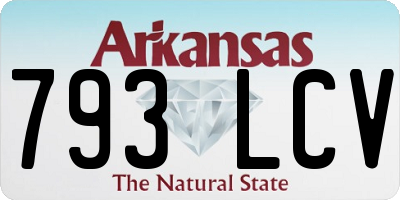 AR license plate 793LCV
