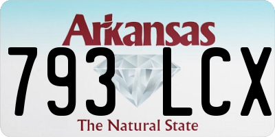 AR license plate 793LCX