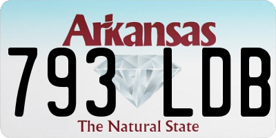 AR license plate 793LDB