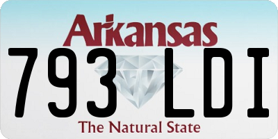 AR license plate 793LDI