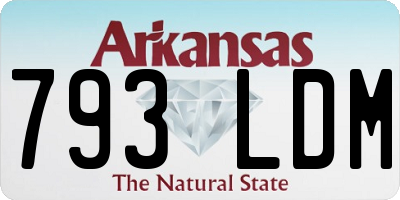 AR license plate 793LDM