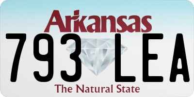 AR license plate 793LEA