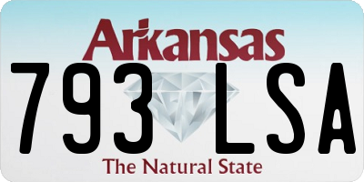 AR license plate 793LSA