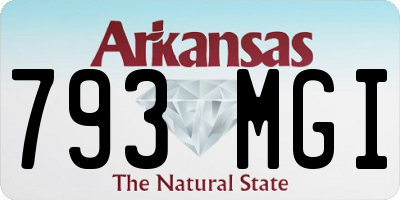 AR license plate 793MGI