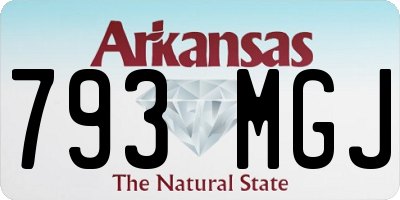 AR license plate 793MGJ