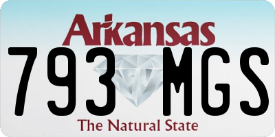 AR license plate 793MGS