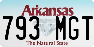 AR license plate 793MGT