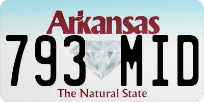 AR license plate 793MID