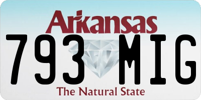 AR license plate 793MIG