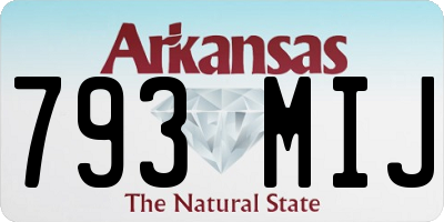 AR license plate 793MIJ