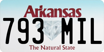 AR license plate 793MIL