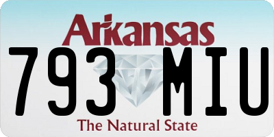 AR license plate 793MIU