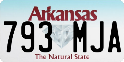 AR license plate 793MJA