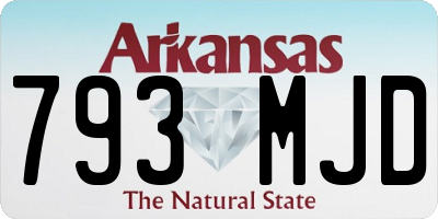 AR license plate 793MJD