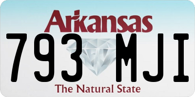 AR license plate 793MJI