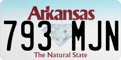 AR license plate 793MJN