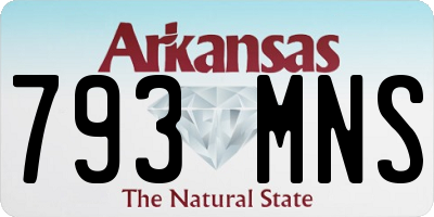 AR license plate 793MNS