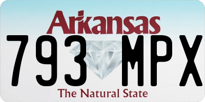 AR license plate 793MPX
