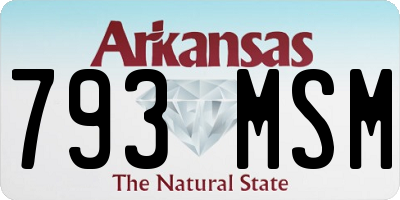 AR license plate 793MSM