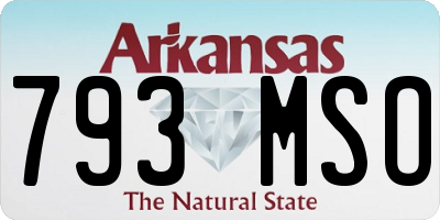 AR license plate 793MSO