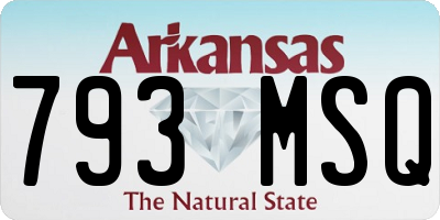 AR license plate 793MSQ