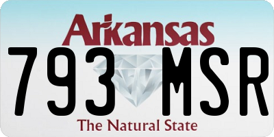 AR license plate 793MSR