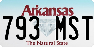 AR license plate 793MST