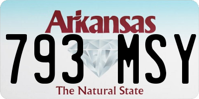 AR license plate 793MSY