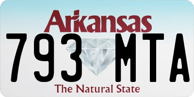AR license plate 793MTA