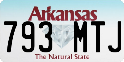 AR license plate 793MTJ