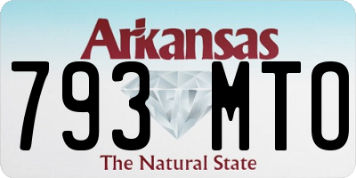 AR license plate 793MTO