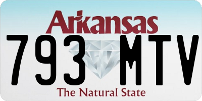 AR license plate 793MTV