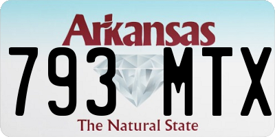 AR license plate 793MTX