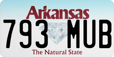 AR license plate 793MUB