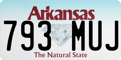 AR license plate 793MUJ