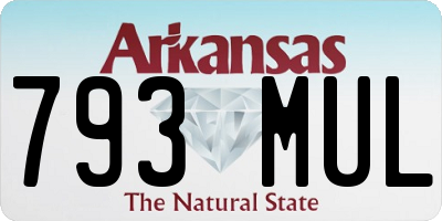 AR license plate 793MUL