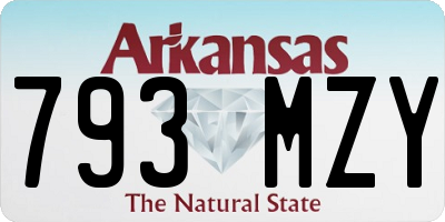 AR license plate 793MZY