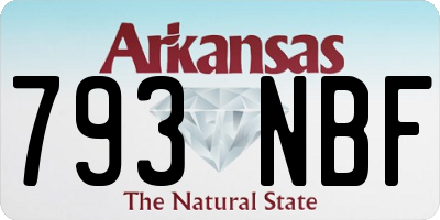 AR license plate 793NBF