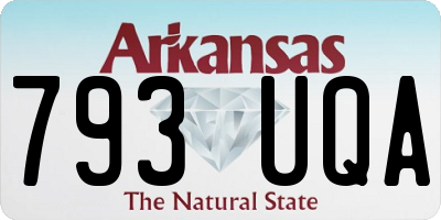 AR license plate 793UQA