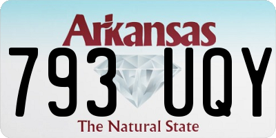AR license plate 793UQY