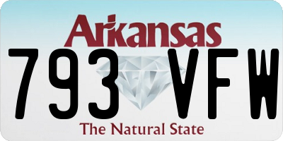 AR license plate 793VFW