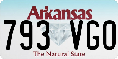 AR license plate 793VGO
