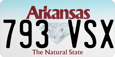AR license plate 793VSX
